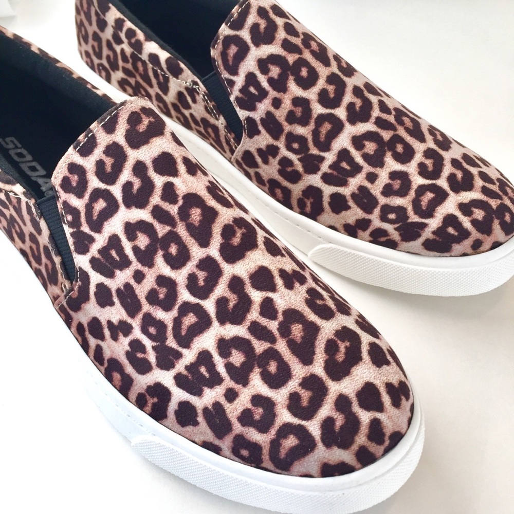 Leopard Print Slip On Sneakers - Picture 7 of 8